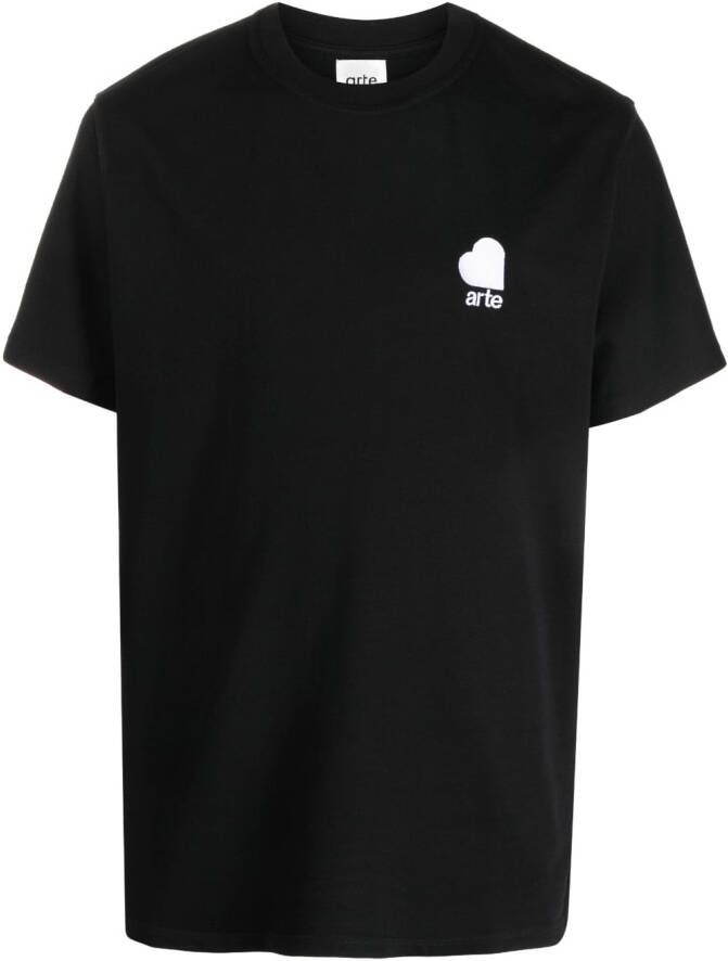 Arte Antwerp T-shirt met geborduurd logo Zwart