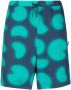 Arte Antwerp Verstelbare elastische shorts met abstract all-over patroon Blauw Heren - Thumbnail 1