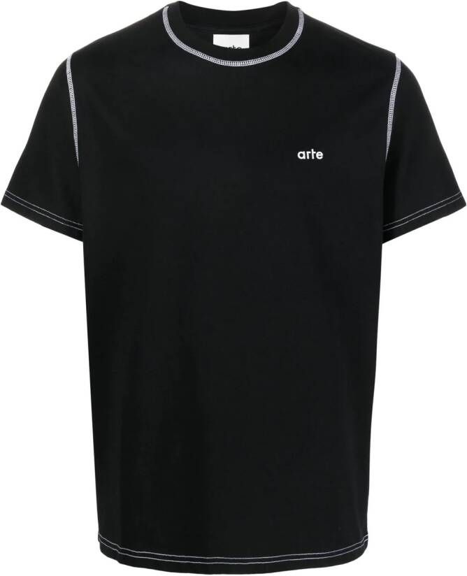Arte Antwerp T-shirt met geborduurd logo Zwart