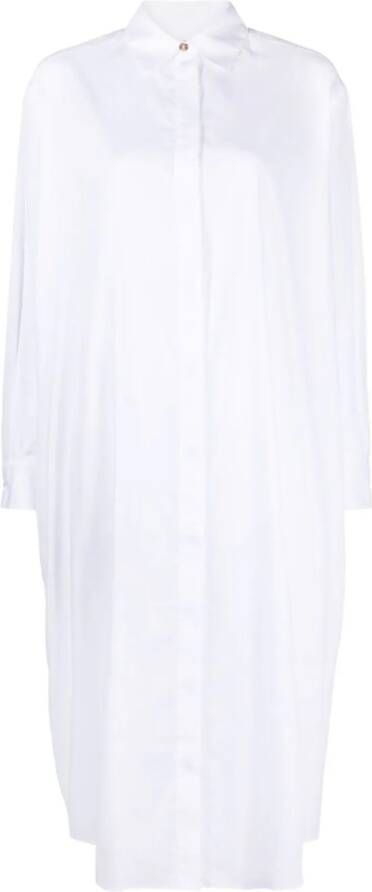 Asceno Katoenen blousejurk Wit