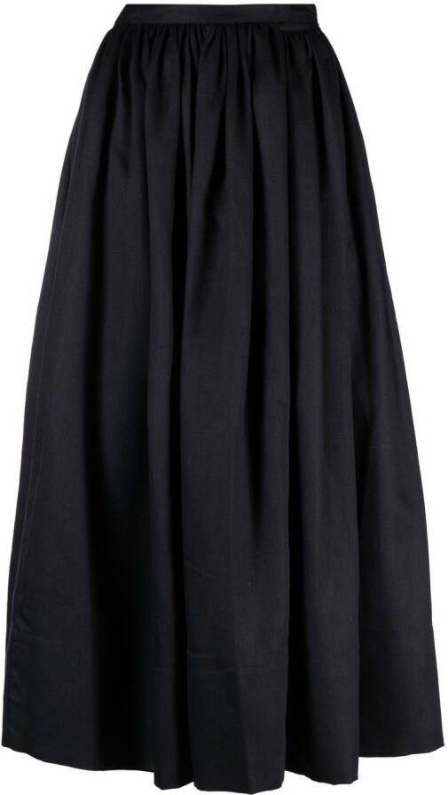 Asceno Linnen midi-rok Zwart