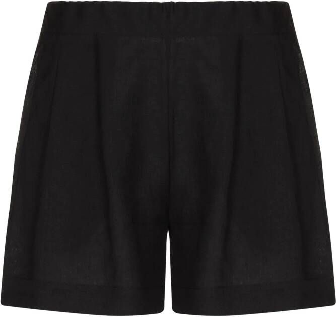 Asceno Linnen shorts Zwart