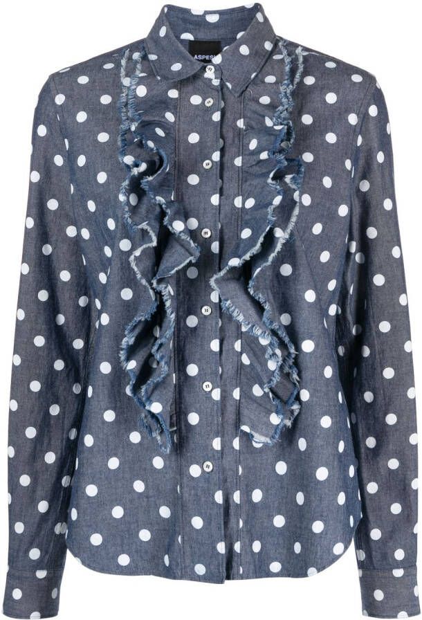 ASPESI Blouse met stippen Blauw