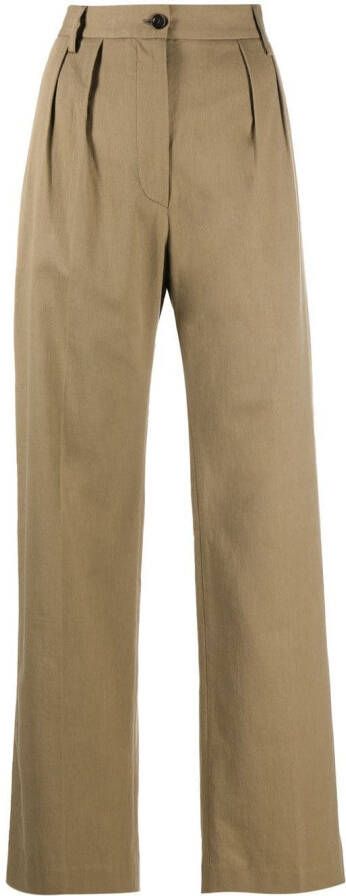 ASPESI Broek met wijde pijpen Bruin