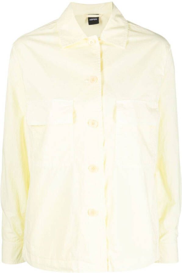 ASPESI Button-up blouse Geel