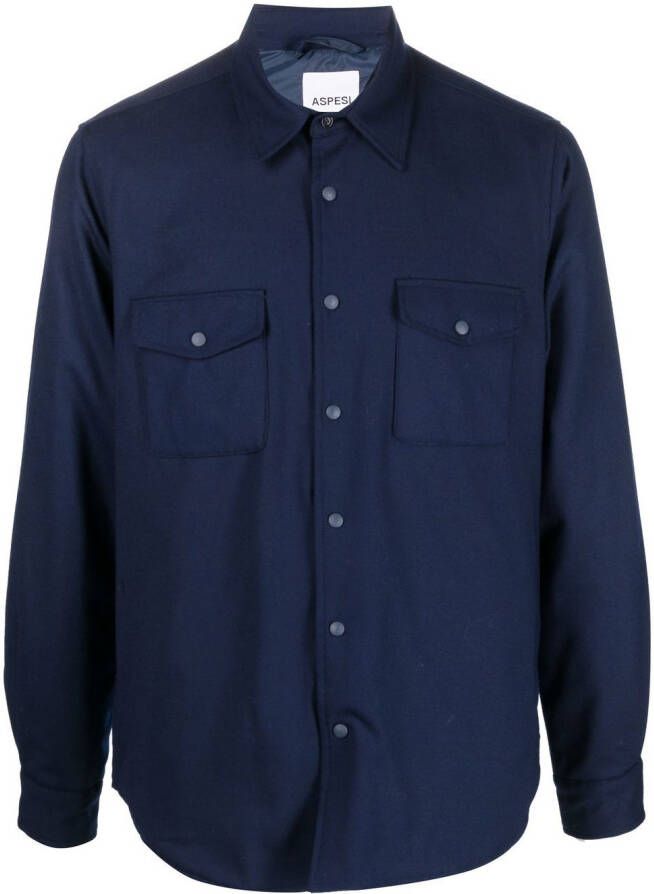 ASPESI Button-up overhemd Blauw