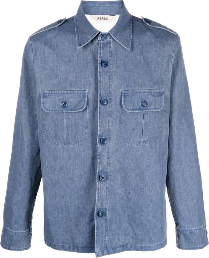 ASPESI Cargo shirtjack Blauw