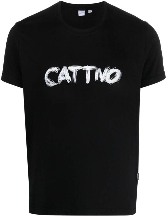 ASPESI T-shirt met tekst Zwart