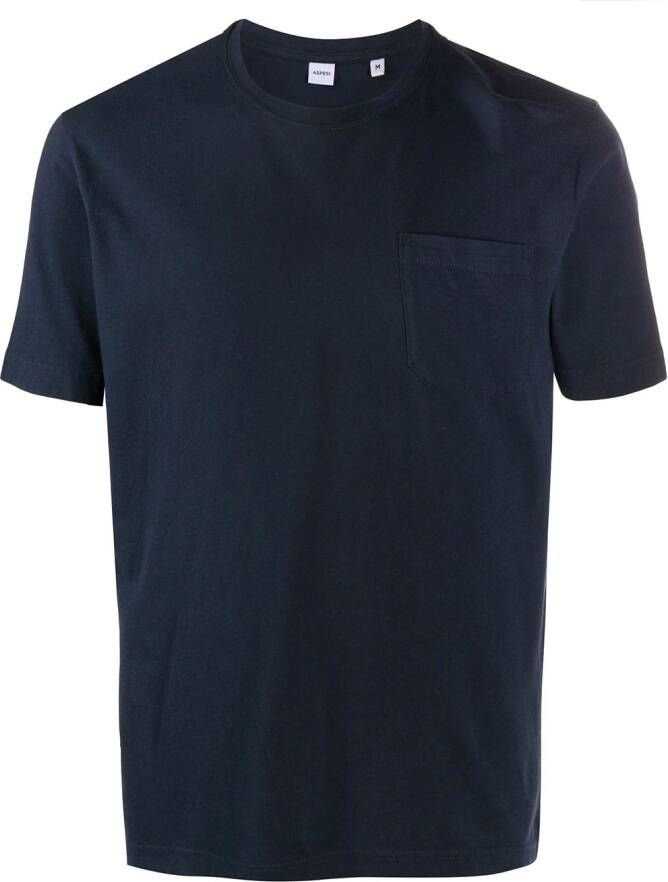 ASPESI Effen T-shirt Blauw
