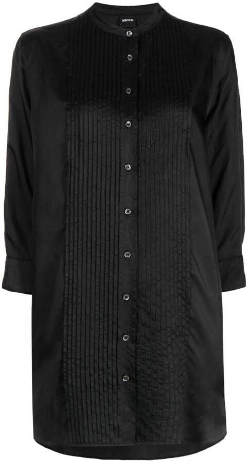 ASPESI Geplooid T-shirt Zwart