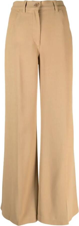 ASPESI High waist palazzo broek Bruin