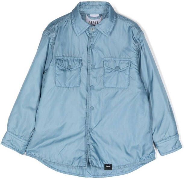 Aspesi Kids Button-up shirt Blauw