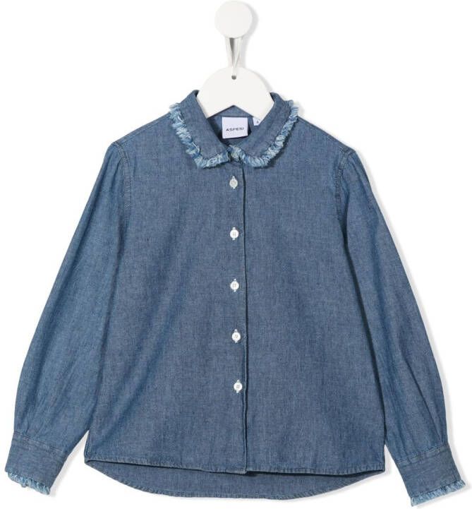 Aspesi Kids Spijkershirt met knopen Blauw