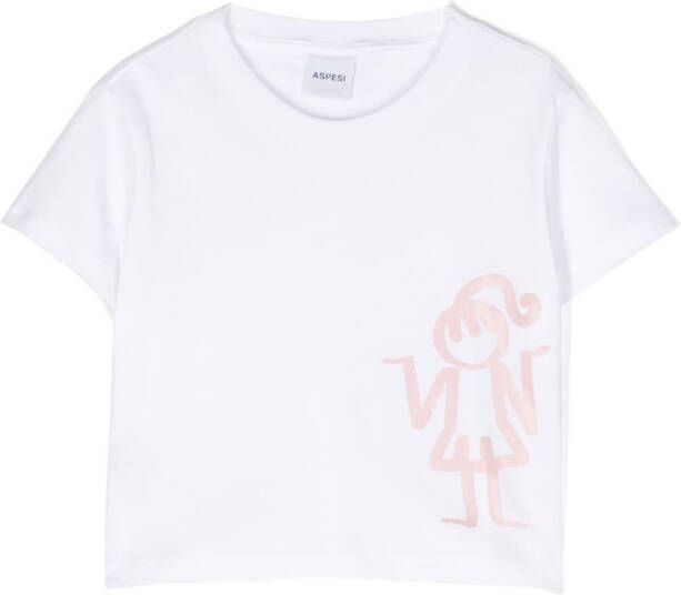 Aspesi Kids T-shirt met print Wit