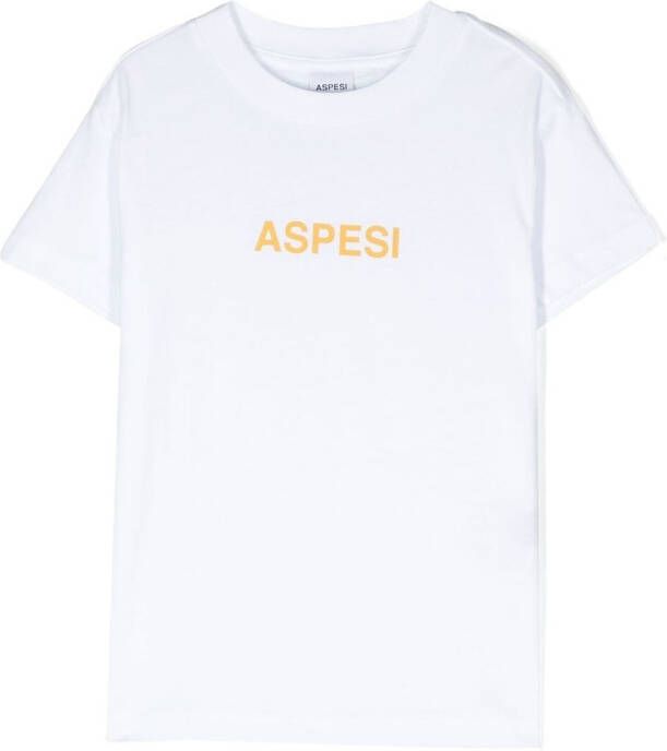 Aspesi Kids T-shirt met logoprint Wit