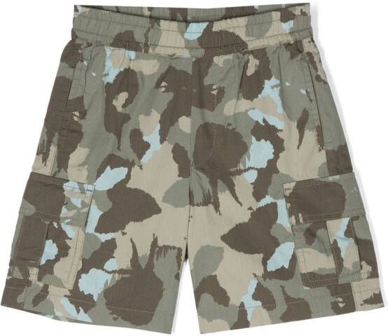 Aspesi Kids Shorts met camouflageprint Groen