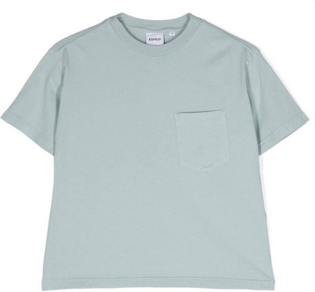 Aspesi Kids T-shirt met borstzak Blauw