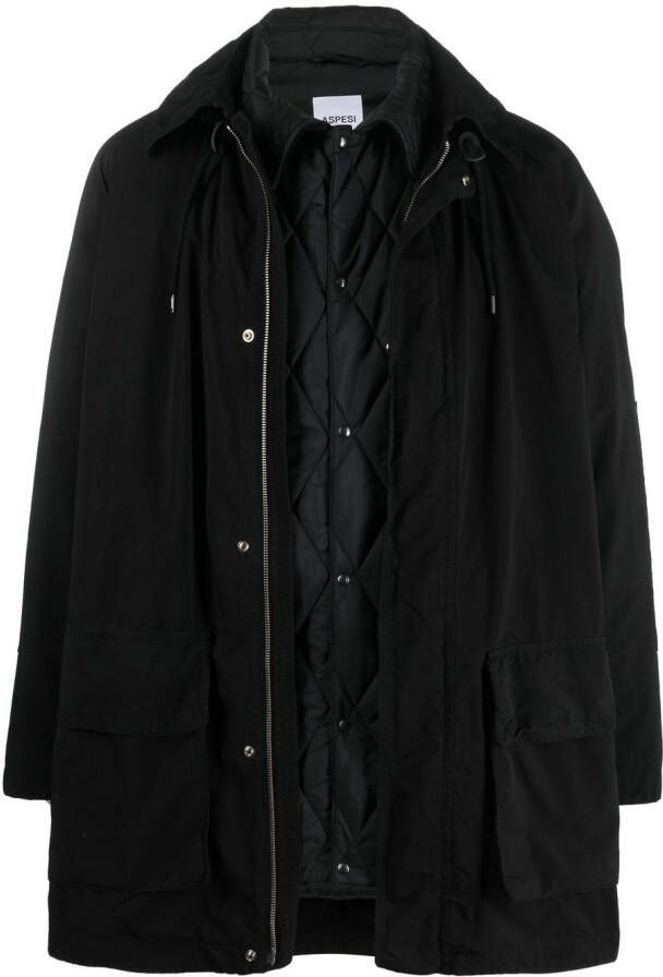 ASPESI Gelaagde parka Zwart