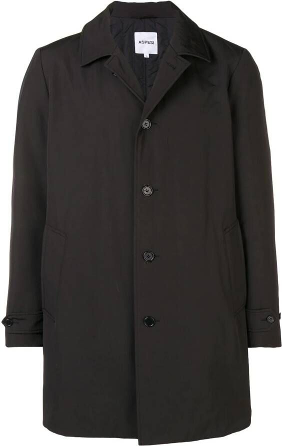 ASPESI loose fit buttoned coat Zwart