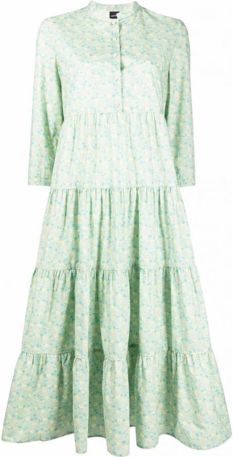 ASPESI Midi-jurk met bloemenprint Groen