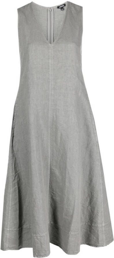 ASPESI Midi-jurk met V-hals Grijs