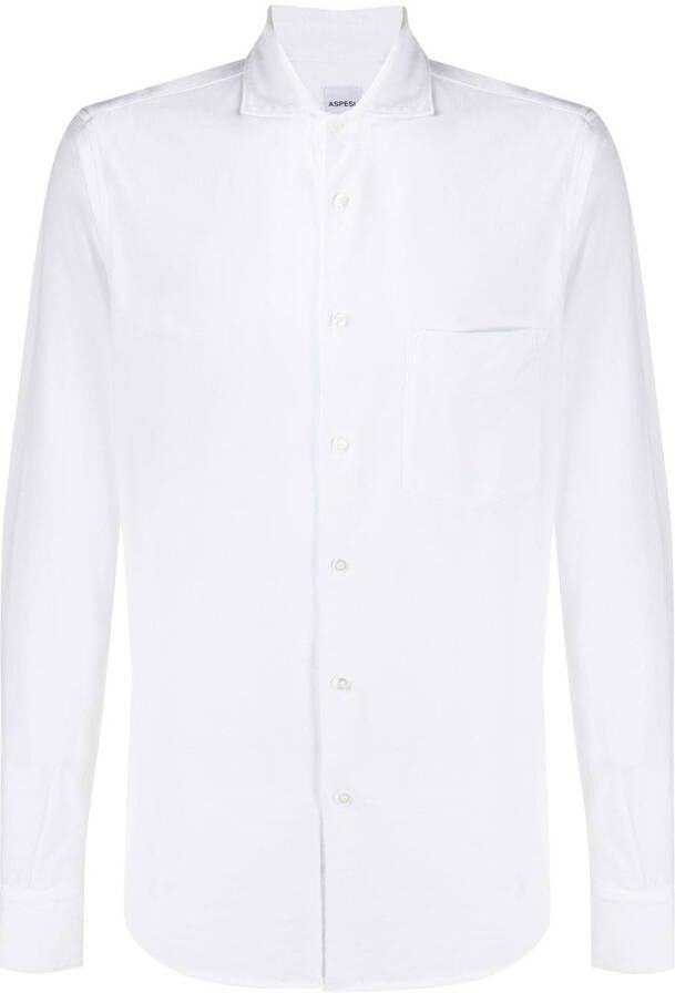 ASPESI Overhemd met uitgesneden kraag Wit