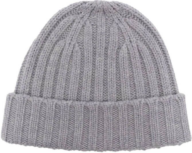 ASPESI Ribgebreide muts Grijs