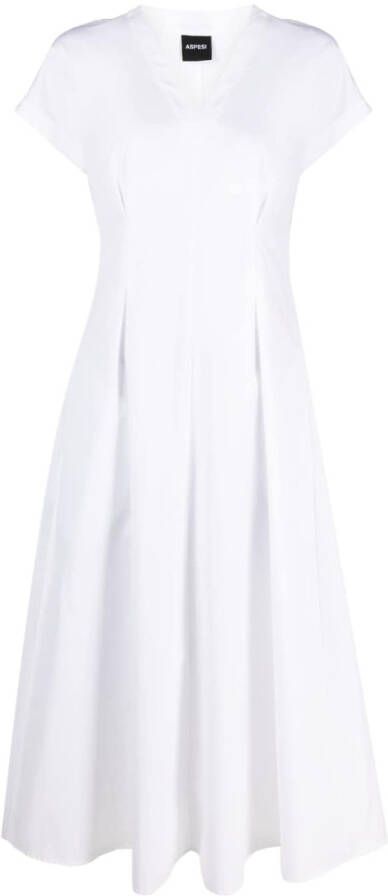 ASPESI Midi-jurk met korte mouwen Wit