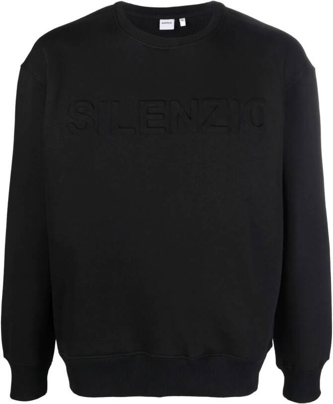 ASPESI Sweater met logoprint Zwart