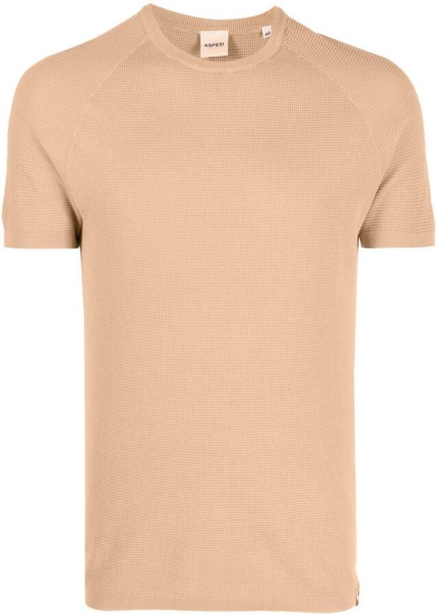 ASPESI T-shirt met wafel-effect Beige