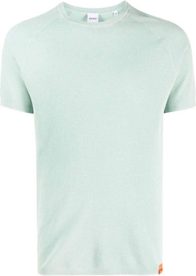 ASPESI T-shirt met wafel-effect Groen
