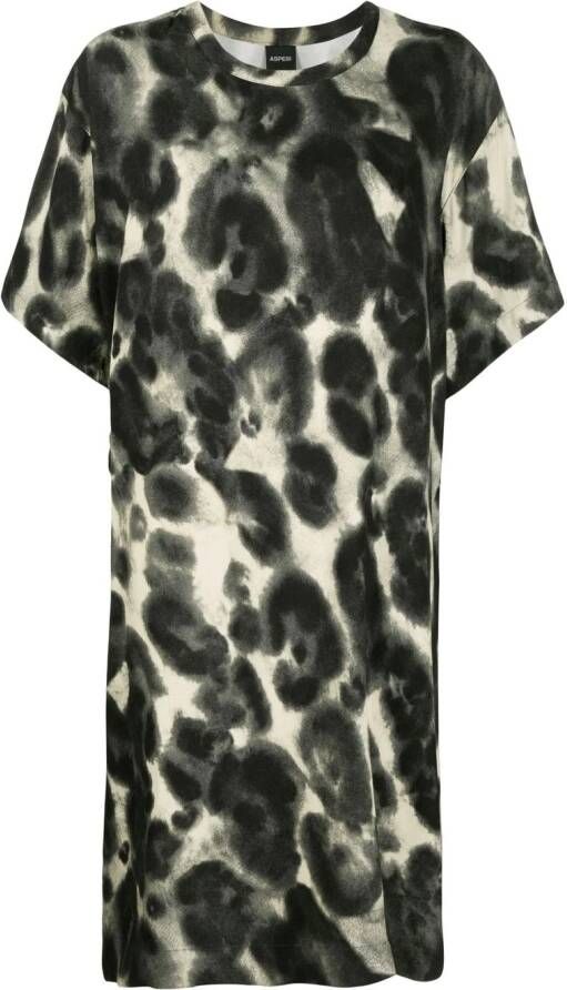 ASPESI T-shirtjurk met luipaardprint Grijs