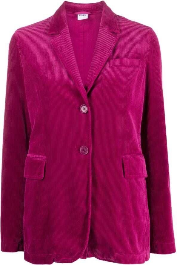 ASPESI Ribfluwelen blazer Roze