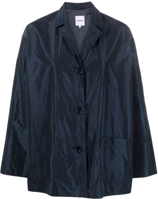 ASPESI wide-sleeve single-breasted jacket Blauw