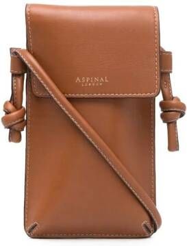 Aspinal Of London Ella leren telefoonhoesje Bruin