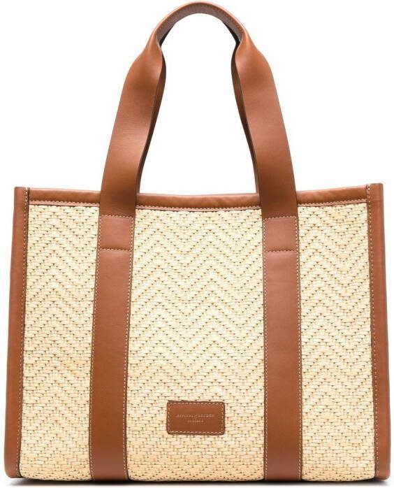 Aspinal Of London Henley raffia kleine shopper Beige