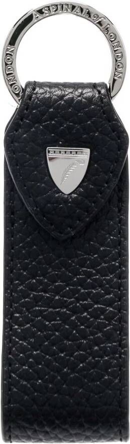 Aspinal Of London Leren sleutelhanger Zwart