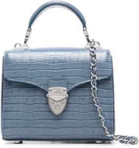 Aspinal Of London Mayfair tas met krokodillenleer-effect Blauw
