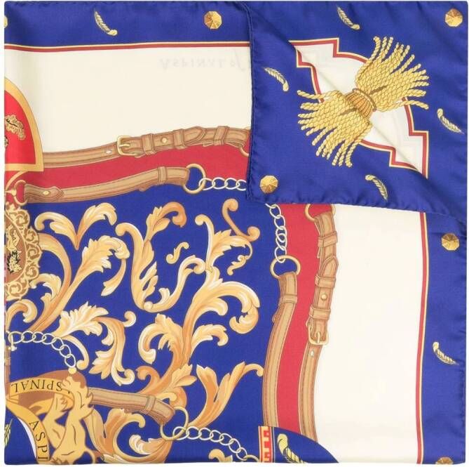 Aspinal Of London Sjaal met barokpatroon Blauw
