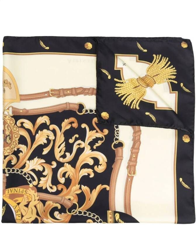 Aspinal Of London Sjaal met barokpatroon Zwart