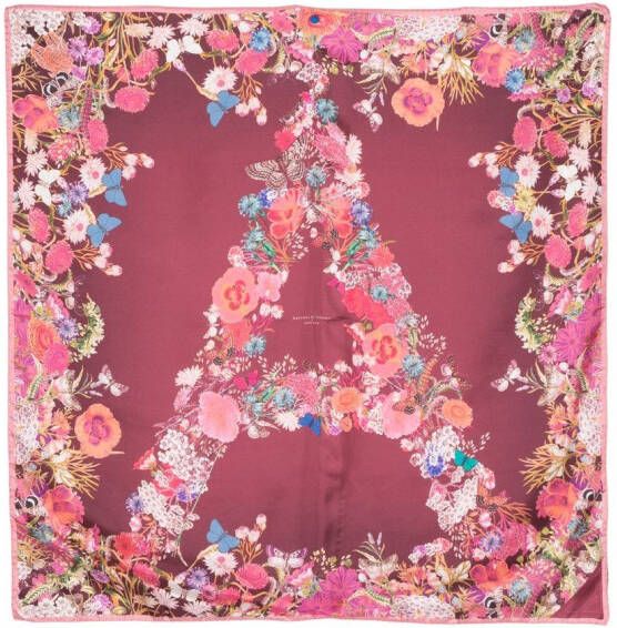 Aspinal Of London Sjaal met bloemenprint Rood