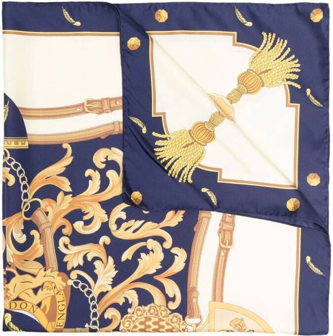 Aspinal Of London Zijden sjaal Blauw
