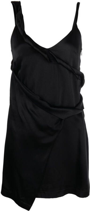 Atlein Asymmetrische mini-jurk Zwart