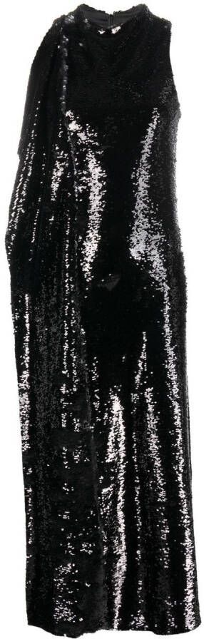 Atlein Asymmetrische maxi-jurk Zwart