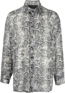 Atu Body Couture Overhemd met slangenprint Zilver