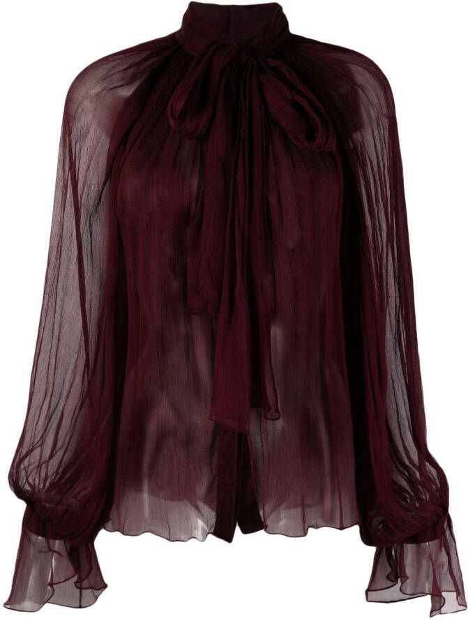 Atu Body Couture Blouse met gestrikte hals Rood