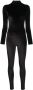 Atu Body Couture Jumpsuit met fluwelen-effect Zwart - Thumbnail 1