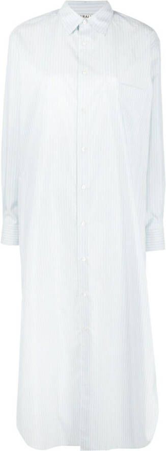 Auralee Gestreepte blousejurk Blauw