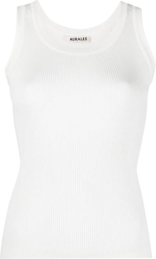 Auralee Mouwloze top Wit