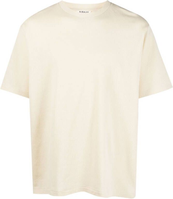 Auralee T-shirt met ronde hals Beige